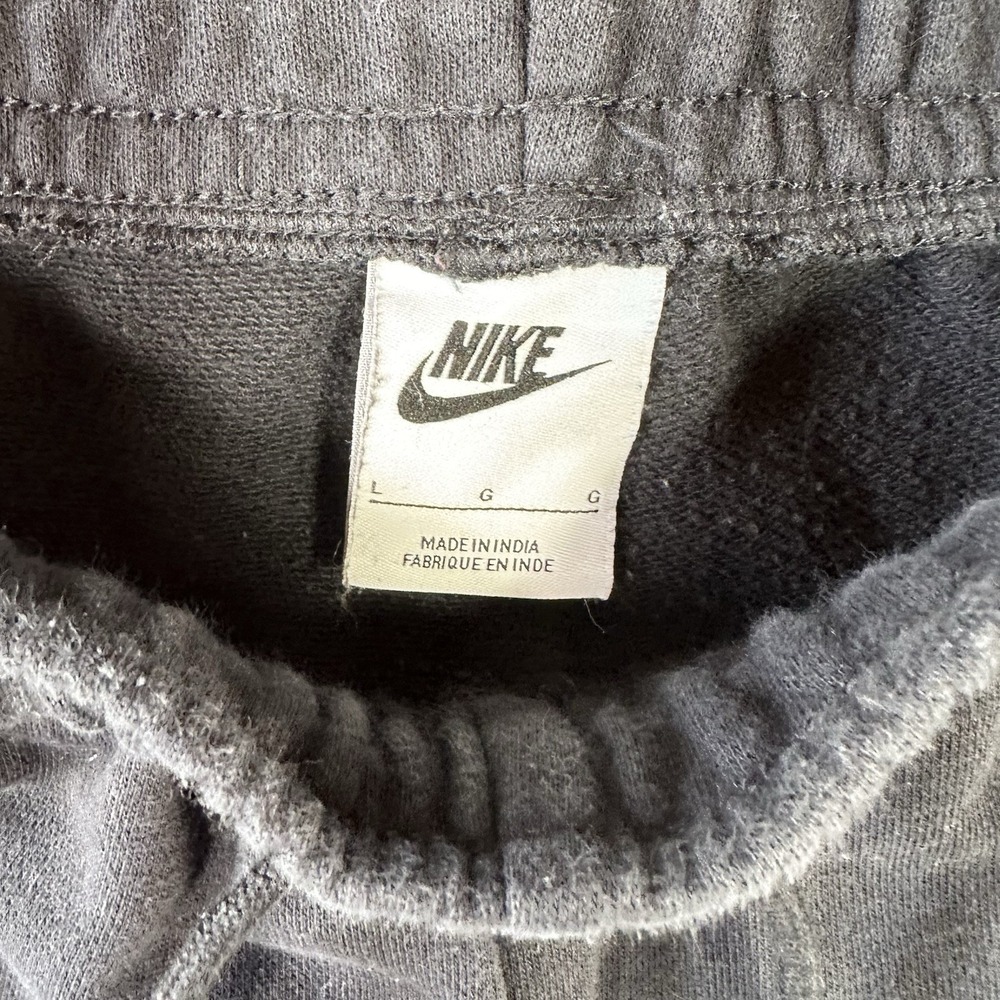 Nike Joggers Sweatpants Mens Large Black‎ Swoosh Logo Drawstring Fleece - Picture 3 of 4